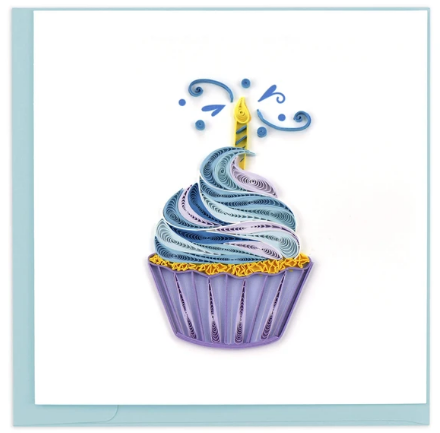 Cupcake & Candle Quill Card