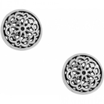 Brighton Ferrera Stud Earrings Width: 1/2" Type: Post with flat disc back Finish: Silver plated. Shop at The Painted Cottage in Edgewater, MD.