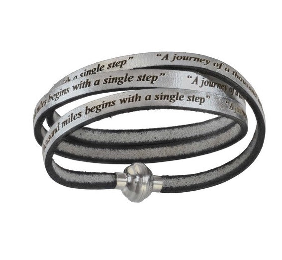 AMen-Leather Wrap Bracelet "Our father prayer"