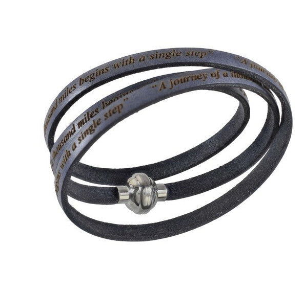 AMen-Leather Wrap Bracelet "Our father prayer"