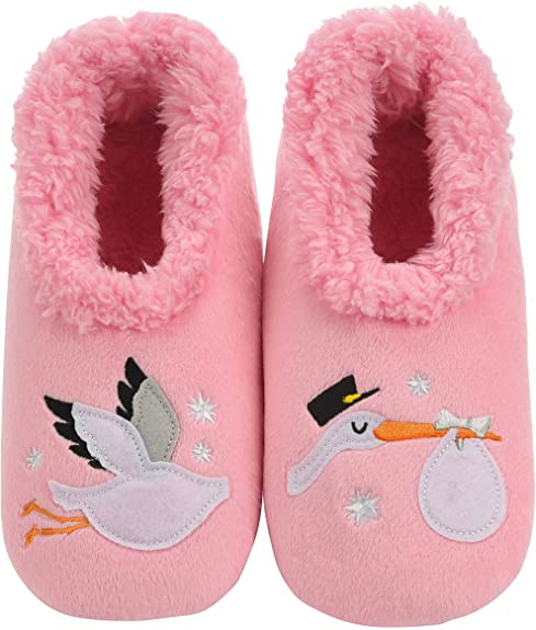 Snoozie Slippers - Pink Stork (Various Sizes)