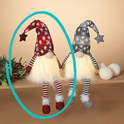 27" LIGHTED PLUSH HOLIDAY GNOME RED