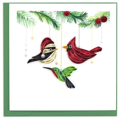 Holiday Bird Ornament Quill Card