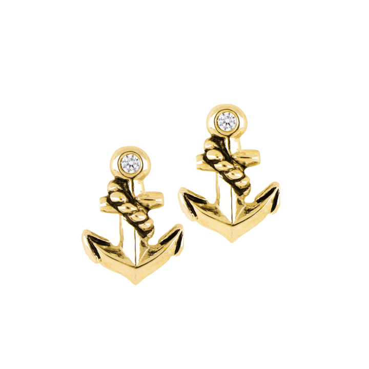 GOLD ANCHOR EARRING JOHN MEDEIROS Jewelry john-medeiros-nautical-anchor-earrings