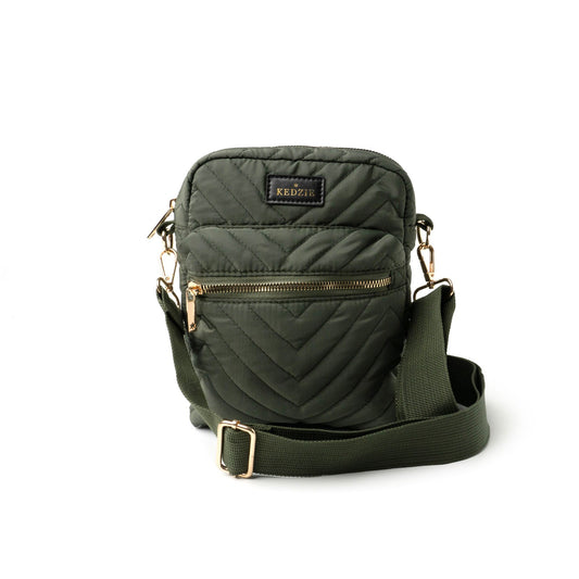 kedzie quilted crossbody purse in olive adjustable straps painted cottage