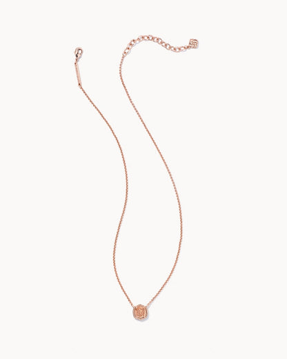Davie Rose Gold Pendant Necklace In Rose Gold Drusy