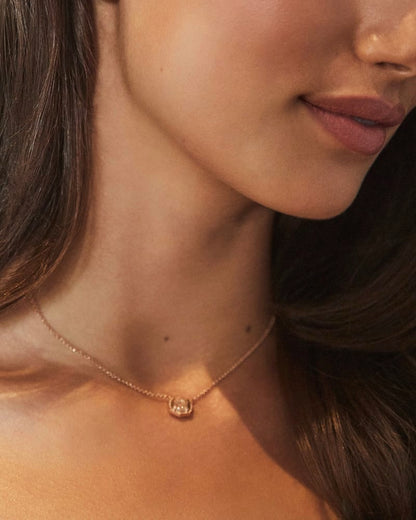 Davie Rose Gold Pendant Necklace In Rose Gold Drusy
