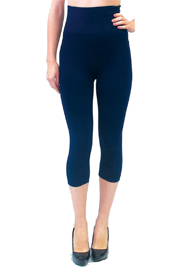 High Waisted 3/4 Length Leggings - Navy - The Painted Cottage