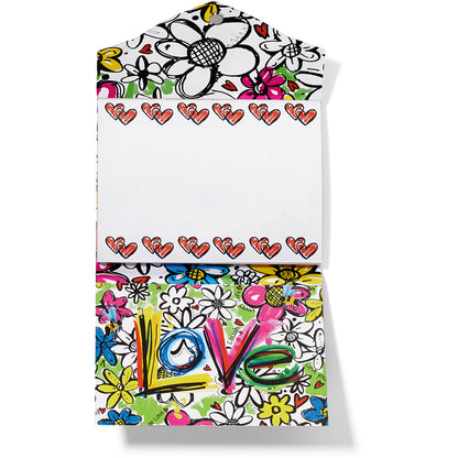 Brighton Love Heart Notepad Width: 4" Height: 3" with magnetic closure features 75 pages with beautifully printed card stock cover. Shop at The Painted Cottage in Edgewater, MD