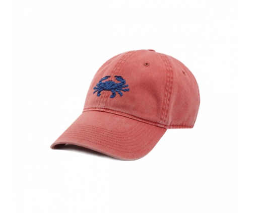 S&B Needlepoint Hat | Blue Crab Red
