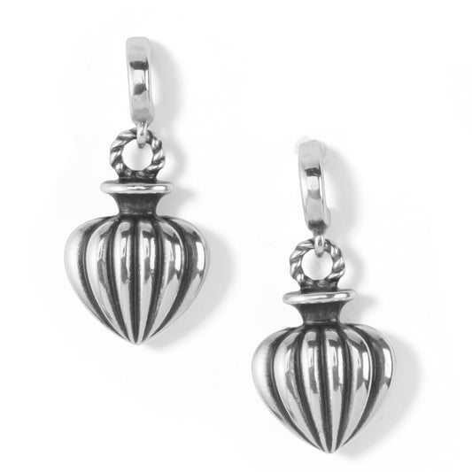 Ferrara Amphora Post Drop Earrings by Brighton sculpted "potion bottle-like" drop silver plate earrings. Width: 1/2"  Drop: 3/4". Shop The Painted Cottage an Annapolis boutique.