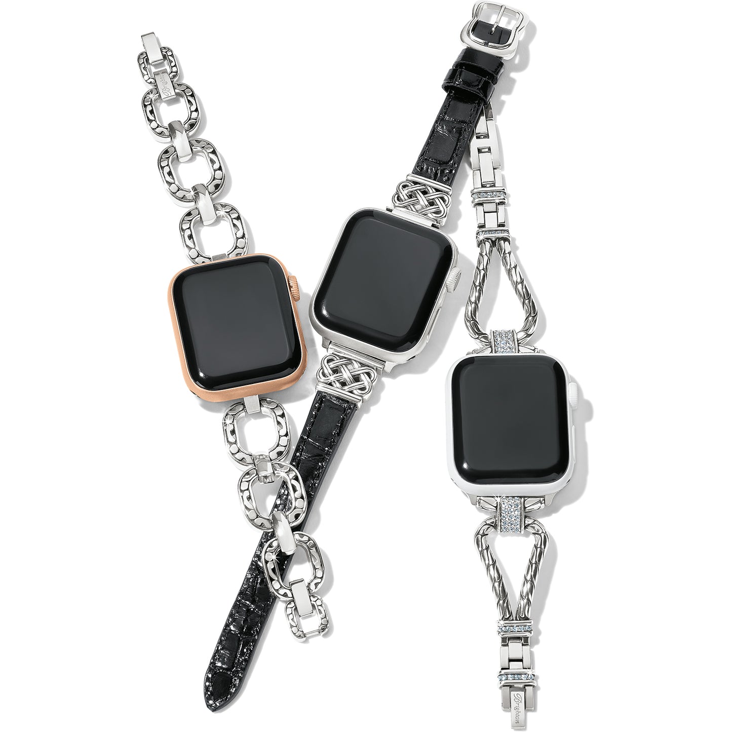 Contempo Linx Watch Band by Brighton created for your Smart Watch features the silver Contempo design with fold-over clasp, length: 6 1/4" - 7 1/4". Shop at The Painted Cottage in Edgewater, MD.