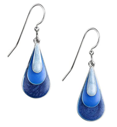 Silver Blue Teardrop Earrings SILVER FOREST Jewelry silver-forest-handcrafted-unique-earrings-10897