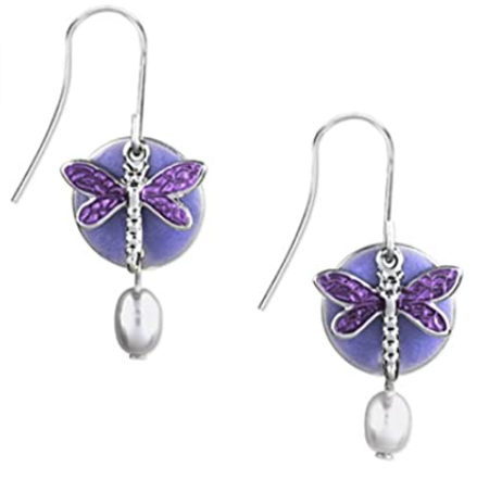 Purple Dragonfly With Round Charm