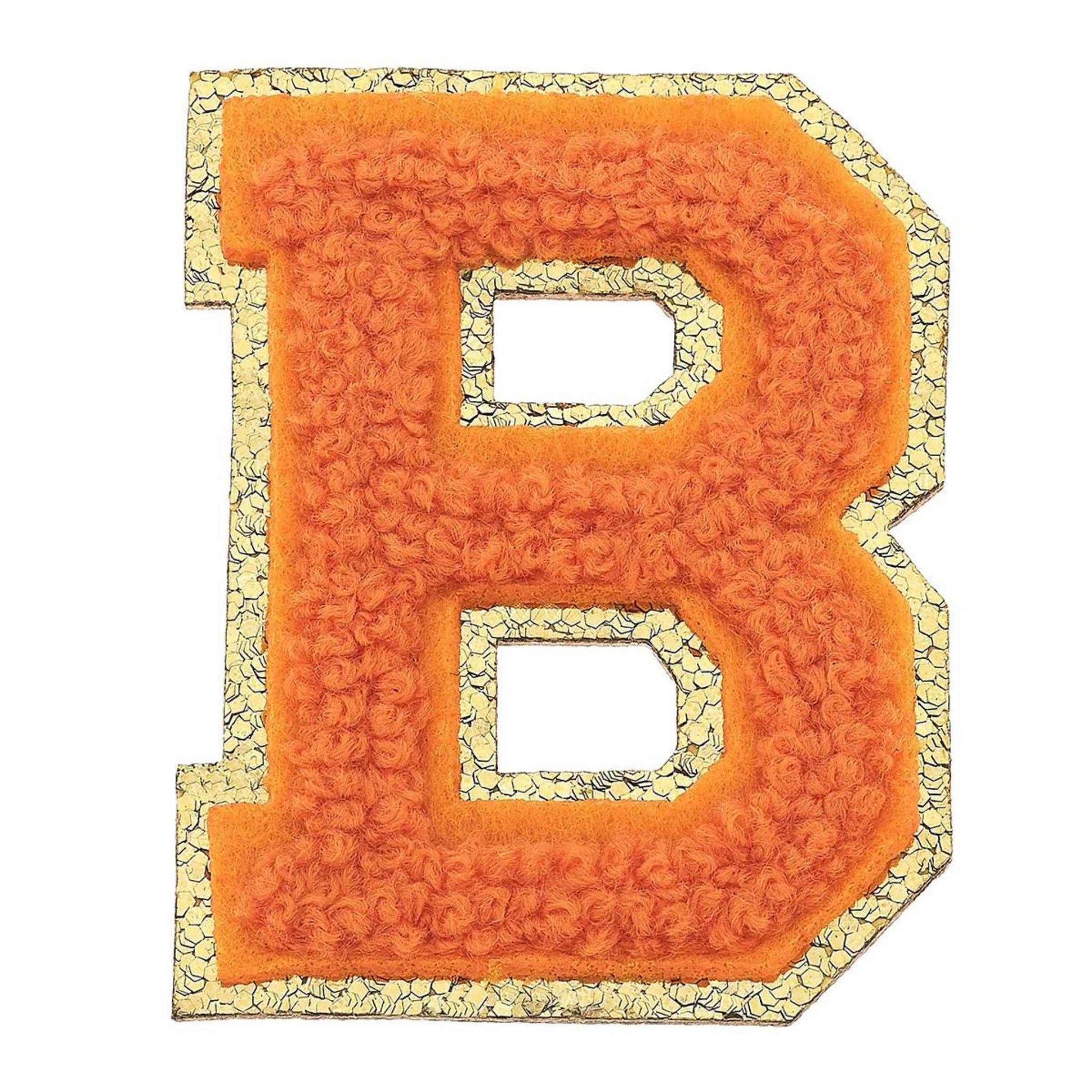 CHENILLE LRG GLITTER LETTER B ORANGE CANVAS Personal Accessory the-painted-cottage-canvas-style-patches-letter-shop-annapolis-maryland_6