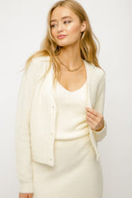 CREAM BUTTON UP SOFT CARDIGAN