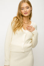 CREAM BUTTON UP SOFT CARDIGAN