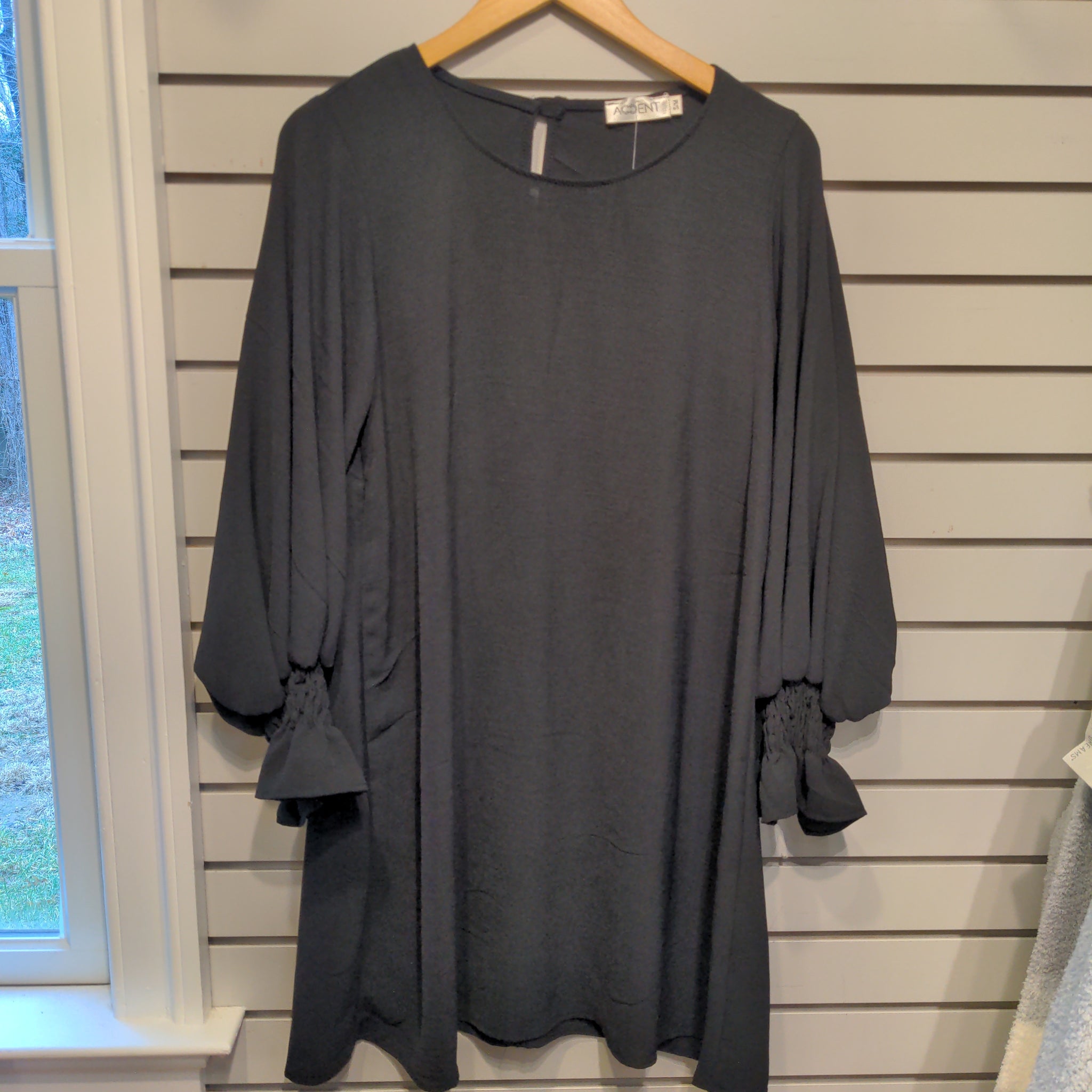 BLACK CAMILLA BALLOON SLV DRESS