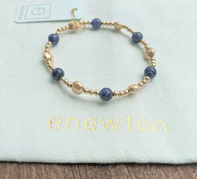 eNewton Honesty Gold Sincerity Pattern 6mm Bead Bracelet - Available in 4 Gemstones