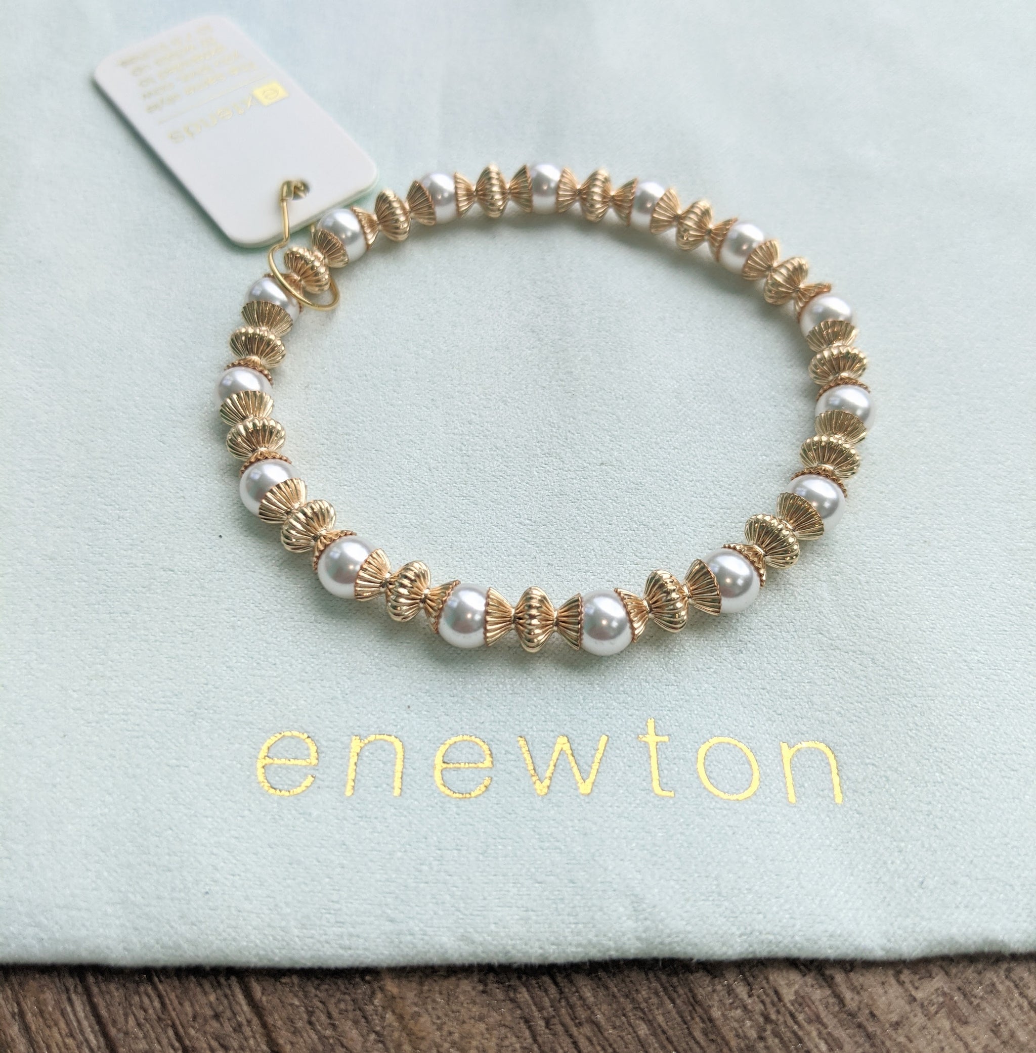 eNewton Extends Loyalty Gold 6MM Bead Bracelet