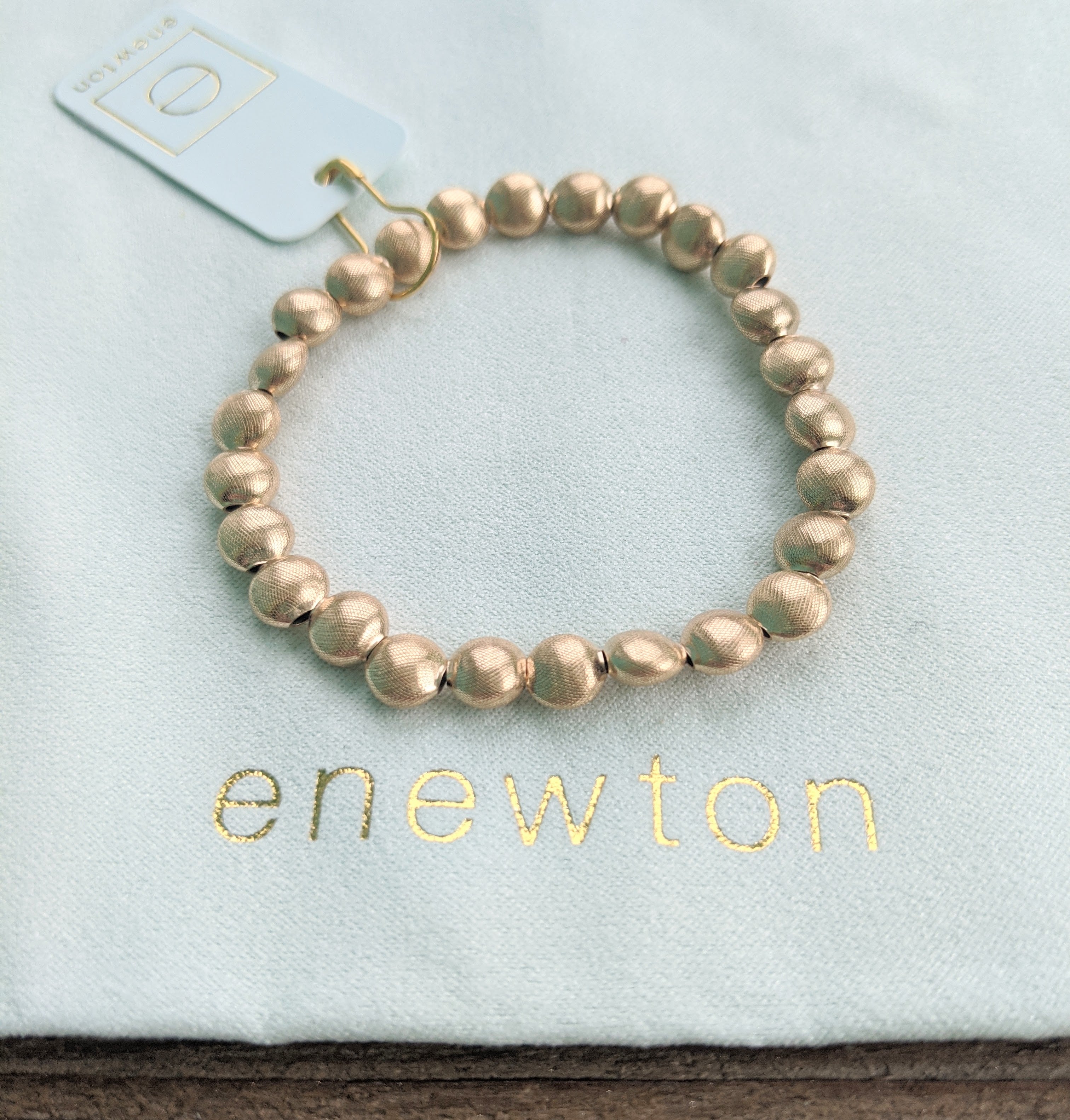 eNewton Honesty Gold 6mm Brushed Bead Bracelet