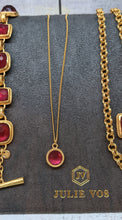 FleurdeLis Solitaire Necklace Ruby Red
