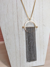 GOLD/HEMA CIRCLE PENDANT WITH TASSELS