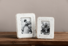 4X6 WHITE BEADED WOOD FRAME
