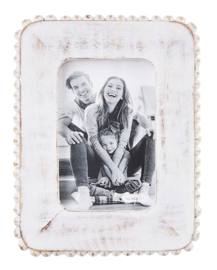 4X6 WHITE BEADED WOOD FRAME