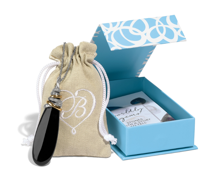 Brighton Neptune's Rings Pyramid Black Agate Necklace