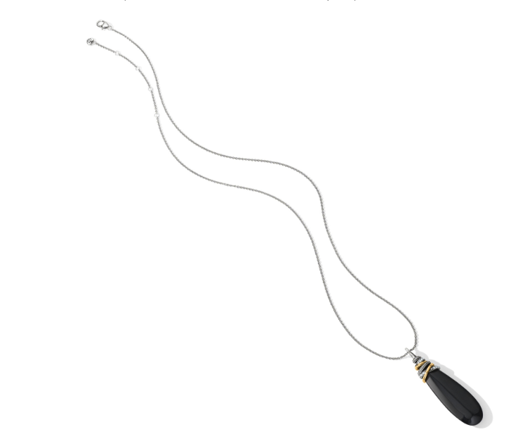 Brighton Neptune's Rings Pyramid Black Agate Necklace