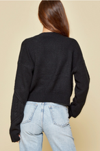 Black Crop Cable Cardigan