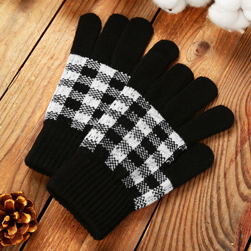 Black Buffalo Plaid Gloves