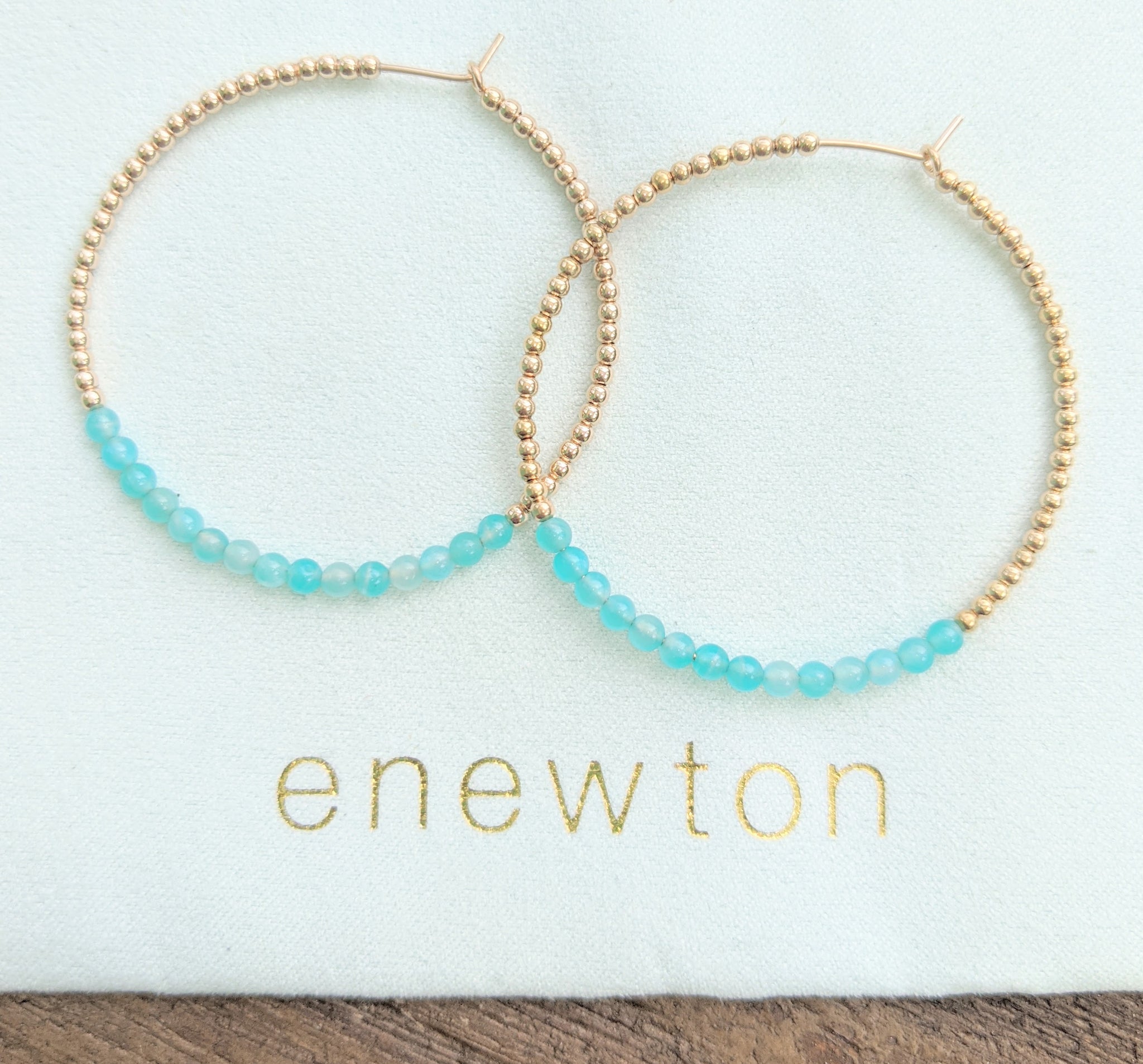 eNewton Gold Bliss 1.75" Hoop -  Available in Two Gemstones