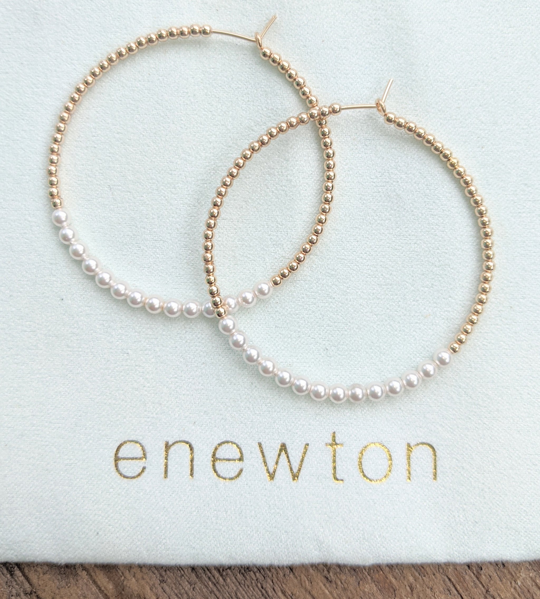 eNewton Gold Bliss 1.75" Hoop -  Available in Two Gemstones