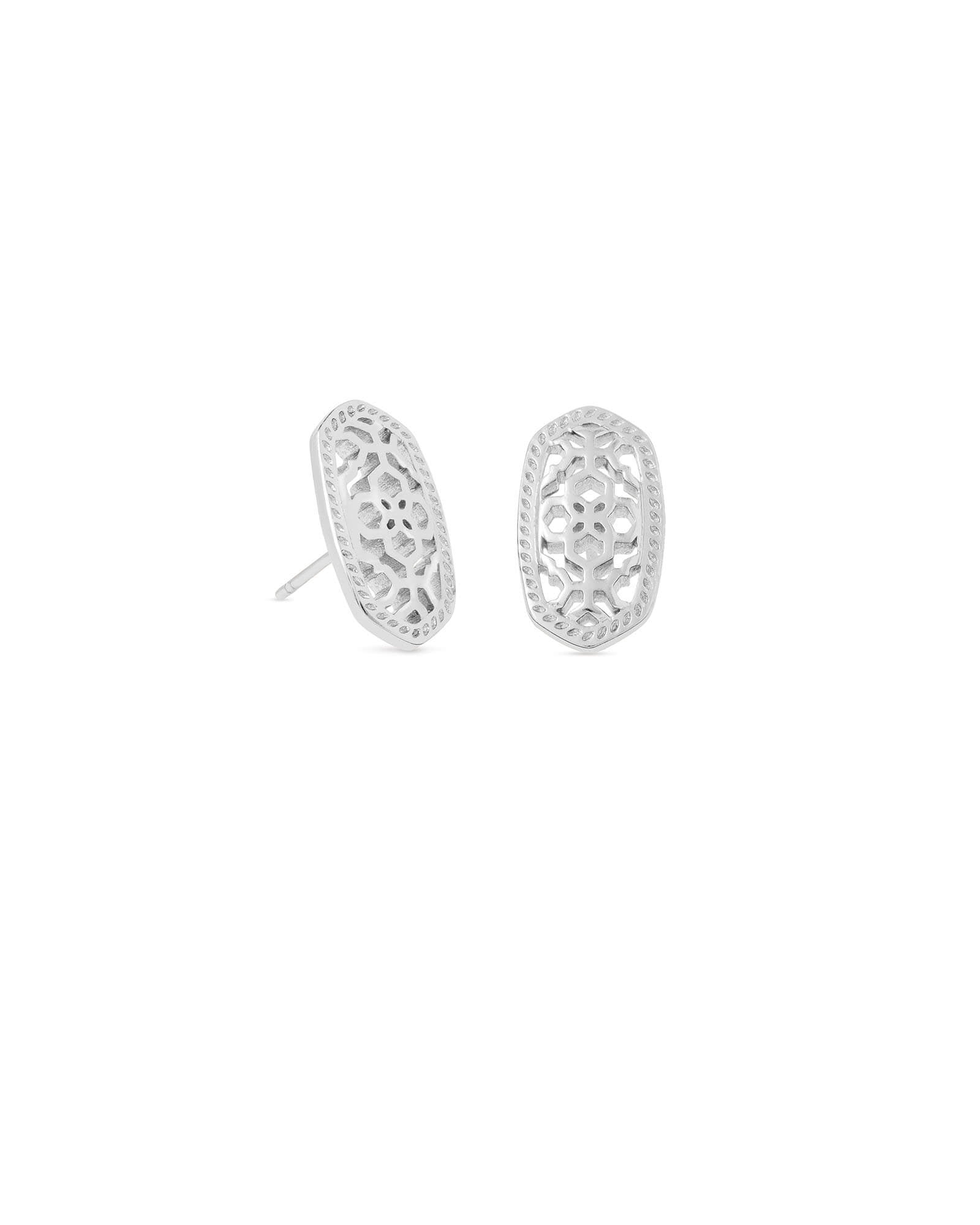 Kendra Scott Ellie Silver Stud Earrings in Silver Filigree