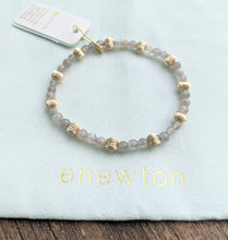 eNewton Extends Dignity Gold Sincerity Pattern 6mm Bead Bracelet - Available in Four Gemstones