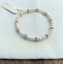 eNewton Extends Dignity Gold Sincerity Pattern 6mm Bead Bracelet - Available in Four Gemstones