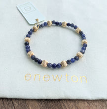 eNewton Sincerity Pattern 4mm Bead Bracelet/Dignity Gold 6mm - Available in Five Gemstones