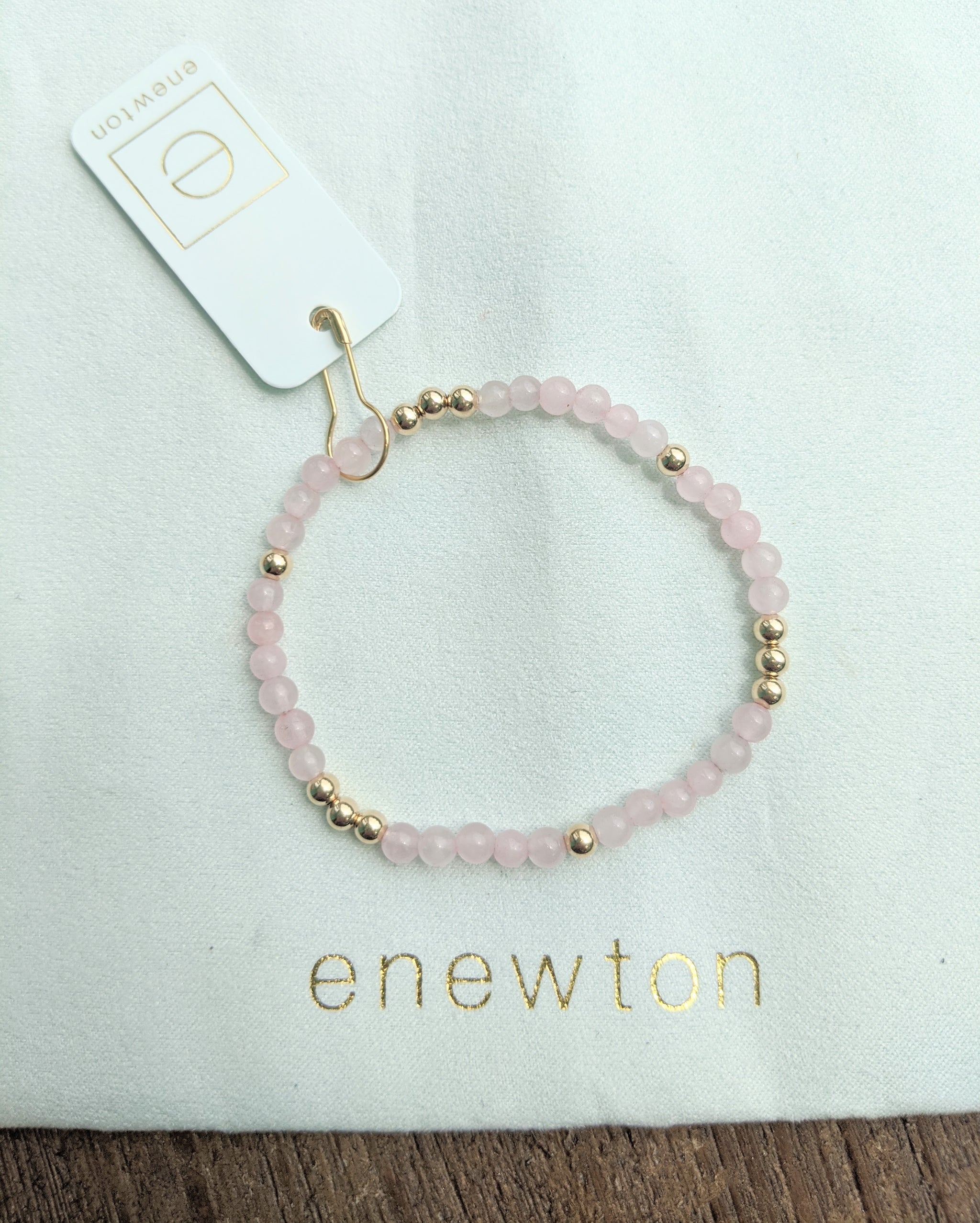 eNewton Worthy Pattern 4mm Bead Bracelet - Available In Five Gemstones