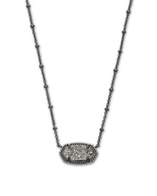 Elisa Gunmetal Satellite Pendant Necklace In Platinum Drusy