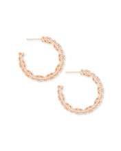 Kendra Scott Maggie Small Hoop Earrings In Rose Gold Filigree