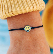 BLACK ENAMEL HAPPY FACE BRCLT