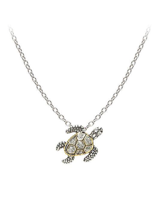 John Medeiros Pave Turtle Slider With Chain