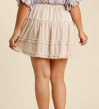 CHAMPAGNE RUFFLE TIERED SKIRT