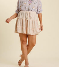 CHAMPAGNE RUFFLE TIERED SKIRT